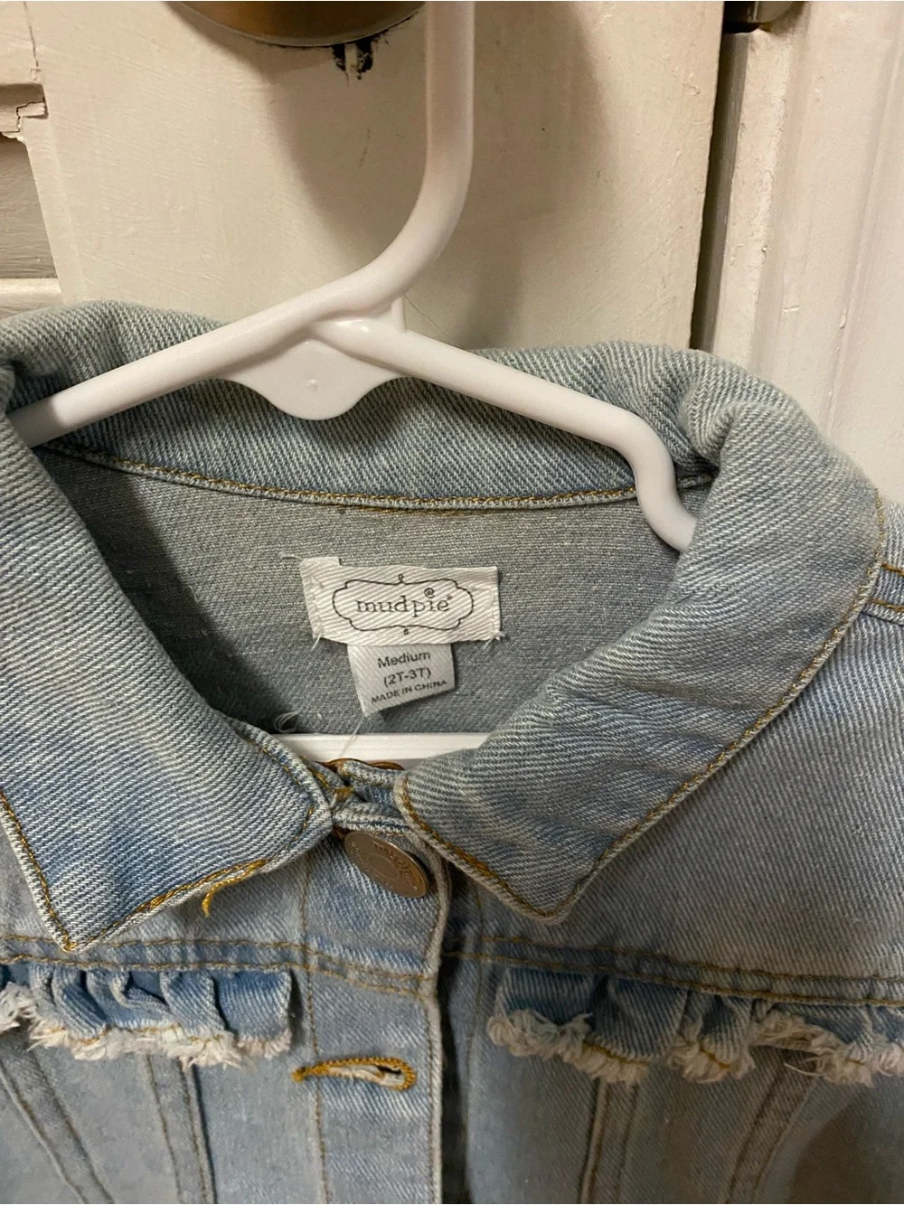 Mudpie Light Wash- Hand Embroidered Denim Jacket for Kids